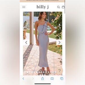 Billy j steel blue one shoulder dress size 8 / Small . New with tags